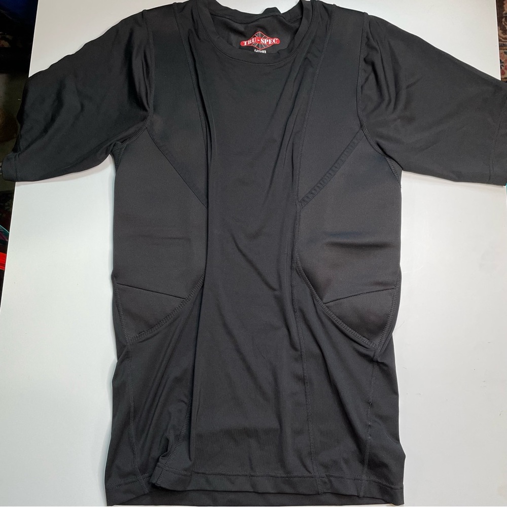 Tru Spec black Shirt Concealed Holster Undershirt mens large